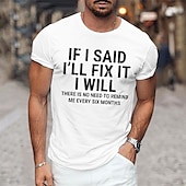 billiga Mäns grafiska t -shirt-Herr Grafiska tryck Rolig brevtryck T-shirt Grafiska utslagsplatser Bomull Kort ärm Grafisk Skjorta Svart Vit Marinblå Bekväm t-shirt Semester Gata Modedesignerkläder