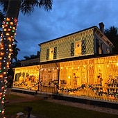 billiga Solsträngljus-solnät ljus mesh fairy string light 6x4 880led ip65 vattentät krans med 8 lägen timer fjärrkontroll för trädgård år gräsmatta semesterdekor färgglad belysning