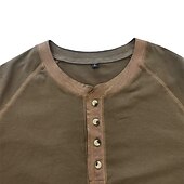 billiga Casual Henley T-shirt-Herr Henleytröja T-tröja Långärmad tröja Slät Henley Gata Semester Långärmad Button-Down Kläder Designer Grundläggande Modernt Modernt