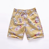billiga Underdelar-Barn Pojkar Beach Shorts Tecknat Ärmlös Simning Tropisk Orange dinosaurie Sommar Kläder 7-13 år