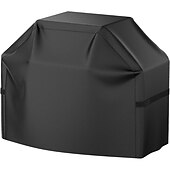 baratos Cozinha de acampamento-capa para grelha, capa para churrasqueira, à prova d&#039;água, resistente às intempéries, à prova de rasgos, anti-uv, resistente ao desbotamento, com alça ajustável, 57 polegadas, preto