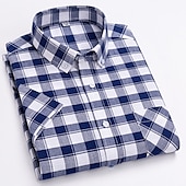 preiswerte Oxford-Hemden für Herren-Herren Oberhemd Gestreiftes Hemd Hemd Oxford Hemd Kariert / Gestreift / Chevron Hochzeit Büro &amp; Karriere Kastanienbraun Hellgelb Hellblau Weiß Langarm Hemdkragen Frühling Sommer Bekleidung Kreuz