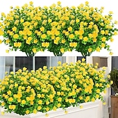 voordelige Kunstbloemen-1 st 7 vork eucalyptus kleine rozen plastic eucalyptus bladeren gesimuleerd watergras