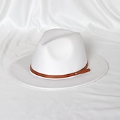 baratos Chapéu de Festa-Chapéus Lã / Acrílico Chapéu Fedora Formal Casamento coquetel Royal Astcot Simples Clássico Com Cor Pura Capacete Chapéu