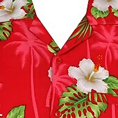 economico Stampa Floreale-Per uomo Floreale Pop art Fiori tropicali Camicia Camicia estiva Maglietta informale Manica corta Camicia Collo ripiegabile Di tendenza Streetwear Essenziale Informale Giornaliero Hawaiano Rosa Rosso