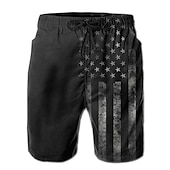 お買い得  独立記念日ボトムス-男性用 グラフィック 国旗 スイミングトランクス ボードショーツ スイムショーツ ミディアムウエスト ハワイアン ボヘミアン カジュアル 日常 祝日 ドローストリング メッシュ裏地付き 弾性ウエスト デザイナー 衣類