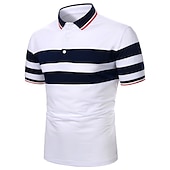 voordelige Klassieke polo voor heren-Voor heren POLO Shirt Golfshirt Casual Feestdagen Klassiek Korte mouw Modieus Basic Kleurenblok nappi Zomer Normale pasvorm Zwart Wit Donker rood Donker Marine Grijs POLO Shirt