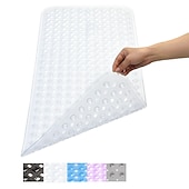 preiswerte Rutschfeste Badewannenmatte-Badematte, rutschfeste Badewannenmatte, antibakterielle Duschmatte, extra lang, 90 x 40 cm, starker Saugnapfgriff, maschinenwaschbar, BPA-frei, ungiftig, phthalatfrei, latexfrei