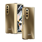 cheap Samsung Cases-Phone Case For Samsung Galaxy Z Fold 5 Z Fold 4 Z Fold 3 Full Body Case Flip Plating Dustproof Solid Colored PC