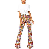 cheap Bottoms-Retro Vintage 1960s 1970s Trousers Bell Bottom Pants Hippie Women&#039;s Daily Wear Pride Parade Pride Month Adults&#039; Pants