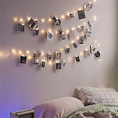 tanie Łańcuchy świetlne baterii-Lampki świetlne LED Oświetlenie Fotograficzne USB LED Bajkowe Lampki Zasilane Baterią Girlanda do Sypialni Domu na Imprezę Ślubną Dekoracja