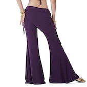 economico Abbigliamento danza del ventre-Danza del ventre Pantaloni Colore Puro Con balze Per donna Addestramento Cotone leggero