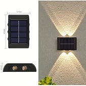 billiga Utomhuslampetter-2st utomhus vägglampor solar vattentät led lampa veranda vägglampor 6leds gårdsbelysning för trädgård balkong dekorativt landskap gatubelysning