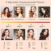 cheap Curling Iron-Automatic Curling Iron Professional Automatic Hair Curler with 1 Curling Iron Large Slot &amp; Adjustable 4 Temperature &amp; 3 Timer Dual Voltage Rotating Curling Iron with Auto Shut-Off for Hair Styling