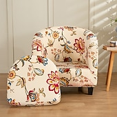 cheap Armchair Cover &amp; Armless Chair Cover-Floral Printed Club Chair Barrel Chair Slipcover Stretch Armchair Covers 1-Piece Club Tub Chair Covers Sofa Cover Couch Furniture Protector Cover  Spandex Couch Covers for Living Room