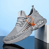 billige Sneakers til herrer-røde pustende atletiske joggesko for menn mote - lette joggesko i mesh for fritids- og sportsaktiviteter