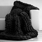 economico Coperte da letto-coperta in maglia spessa coperta in lana super spessa tessuta a mano coperta per divano coperta per maglieria coperta in filo spesso