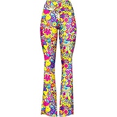 halpa Pohjat-Retro / vintage 1960 luku 1970 luku Housut Bell Bottom Housut Leveälahkeiset housut Hippi Naamiaispuku Naisten Arki-asut Tyttöjen polttarit Pride-paraati Aikuisten Housut