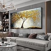 cheap Floral/Botanical Paintings-Handmade Oil Painting Canvas Wall Art Decor Original life Tree Abstract Landscape Painting for Home Decor With Stretched Frame/Without Inner Frame Painting
