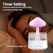 cheap Smart Lights-MushroomLED Smart Light Clouds Rain Humidifier Aromatherapy Colorful Lights Usb Connection Meditation Oil Zen Diffuser Night Light