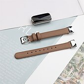 billige Fitbit klokkebånd-Reim til Smartklokke Kompatibel med Fitbit Luxe Ekte lær Smartklokke Stropp Justerbar Kvinner menn Sportsrem Erstatning Armbånd
