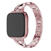 economico Cinturini per orologi Fitbit-Cinturino intelligente Compatibile con Fitbit Versa 4 Sense 2 Versa 3 Sense Versa 2 / Versa Lite / Versa SE / Versa Acciaio inossidabile Con diamantini Orologio intelligente Cinghia con lo strumento