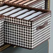 رخيصةأون منظمي أدراج الملابس-صندوق تخزين الملابس houndstooth ، تخزين السراويل ، تخزين خزانة الملابس المنزلية ، صندوق تخزين الجوارب درج المقصورة