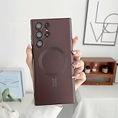 Недорогие Чехлы для Samsung-телефон Кейс для Назначение SSamsung Galaxy S24 S23 S22 S21 S20 Plus Ultra Кейс на заднюю панель С Магсейф Магнитный Однотонный ТПУ