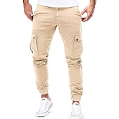 cheap Cargo Pants-Men&#039;s Cargo Pants Pocket Plain Comfort Breathable Outdoor Daily Casual Black Army Green