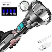Недорогие тактические фонари-большой новый фитиль сильный свет фонарик usb перезаряжаемый тактический охотничий фонарик встроенный аккумулятор свет светодиодный фонарик