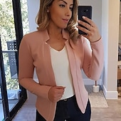 billiga Blazers och kostymer-kvinnors nya mode kavaj långärmad cardigan casual jacka topp