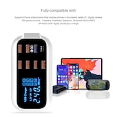 رخيصةأون شواحن لاسلكية-8USB للهاتف المحمول سريع الشحن شاشة رقمية QC3.0 فلاش شحن سريع متعدد الوظائف PD شحن سريع شاحن متعدد المنافذ مع شاشة عرض