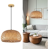 cheap Lantern Design-Creative Handmade Bamboo Weaving Natural Wind Ceiling Chandelier E27/E26 Base Ceiling Lighting Hanging Lamp Suitable for Study Coffee Shop Restaurant Rar AC110V AC220V