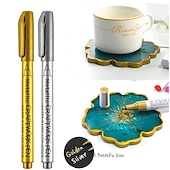 cheap Painting, Drawing &amp; Art Supplies-2pcs Art DIY Metal Waterproof Permanent Paint Marker Pens1.5mm Craftwork Resin Mold Pen Art Painting Student Supplies