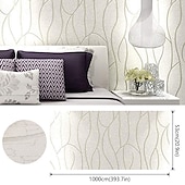 voordelige Behang-cool wallpapers structuurbehang muurschildering vlies 3d behang moderne print reliëf streep wandbekleding sticker film voor thuis woonkamer slaapkamer binnen tv achtergrond home decor 53*1000cm