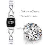 preiswerte Fitbit-Uhrenarmbänder-Uhrenarmband für Fitbit Versa 2 / Versa Lite / Versa SE / Versa Edelstahl Strass Ersatz Gurt Bling-Diamant Schmuck Armband Armband