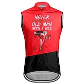economico Giacche e gilet da uomo-Per uomo Gilet da ciclismo Maglia da Ciclismo Grafico Lettere &amp; Numeri Divertente Senza Maniche Bicicletta Gilet / Panciotto Top con 3 tasche posteriori Mountain Bike MTB Ciclismo su strada