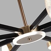 abordables Diseño de círculo-luz colgante led regulable diseño sputnik formas geométricas ajustables montaje empotrado luces de techo 6 luces 30 &quot;candelabros colgantes para sala comedor cocina 220-240v