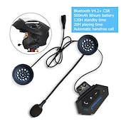 preiswerte Motorradhelm-Kopfhörer-Motorrad Bluetooth 5.0 Helm-Gegensprechanlage drahtloses Freisprech-Telefonanruf-Kit Stereo-Anti-Interferenz-Interphone-Musik-Player