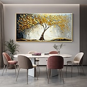 cheap Floral/Botanical Paintings-Handmade Oil Painting Canvas Wall Art Decor Original life Tree Abstract Landscape Painting for Home Decor With Stretched Frame/Without Inner Frame Painting