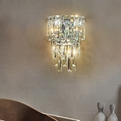 economico Luci da parete-applique da parete per interni cristallo di alta qualità k9 led soggiorno in stile nordico negozi caffè applique da parete in acciaio 110-240v