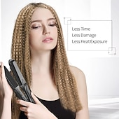 abordables Lisseurs à cheveux-Fer à sertir fer à sertir fer à lisser plat plaque céramique tourmaline température réglable pour tous les types de cheveux