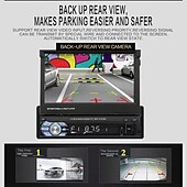 cheap Bluetooth Car Kit/Hands-free-Newest 7&quot; HD 1080P Retractable Touch Screen Car Radio Stereo 1 Din Bluetooth Car MP5 Player Support USB/AUX/FM/ Mirror Link Function+ Rearview Camera