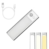 cheap Cabinet Light-Light In The Box Motion Sensor Cabinet Light Ultra Thin Under Cabinet Lighting USB Rechargeable Battery Operated, Tri-color Wireless Closet Lights Night Lights for Bedroom Wardrobe Stairs