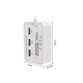 رخيصةأون محاور USB-قارئ بطاقات 7 في 1 مع 3 منافذ USB 3.0 عالي السرعة قارئ بطاقة ذاكرة خارجية مدمج MSMICRO SDSD / MMCM2TF فتحات بطاقة ABS محول سبائك الألومنيوم Stonego ملحقات الكمبيوتر المتوافقة مع الكمبيوتر