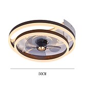 abordables Ventilateurs de plafond lumineux-ventilateurs de plafond avec lumières avec télécommande conception d&#039;anneau 19,5 &quot;ventilateur de plafond intérieur encastré à profil bas intelligent 3 couleurs 6 vitesses réversible