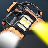 お買い得  戦術的な懐中電灯-ハンドル付き多機能ソーラーLED+コブライト1個、夜間の屋外キャンプ安全緊急用USB充電防水。