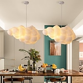 cheap Island Lights-LED Pendant Light Hanging Cloud Light Kids Room Light Fixture Modern Cloud Chandelier Bedroom Ceiling Light Fixtures
