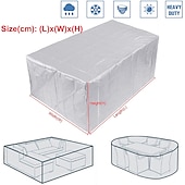 baratos capas de móveis de pátio-Cobertura de móveis de pátio 210d tecido oxford cobertura de móveis de prata ao ar livre jardim capa impermeável mesa de pátio e combinação de cadeira capa de poeira