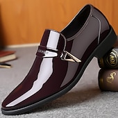 preiswerte Herrenpantoletten &amp; -slipper-Herren Loafer &amp; Slip On Leder-Loafer Geschäftlich Brautkleider schlicht Outdoor Täglich PU Atmungsaktiv Halbschuhe Schwarz Braun Frühling Herbst